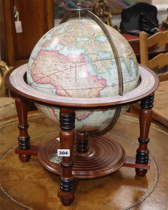 A reproduction terrestrial globe